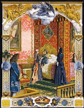 Guwernantka pani de Ventadour, ratuje małego Ludwika, przyszłego króla Francji. Ilustracja z 1904 r.