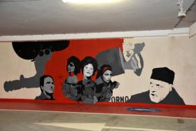 Od lewej: Franciszek Pieczka z filmu „Żywot Mateusza” (reż. Witold Leszczyński), Anna Dymna, Beata Tyszkiewicz, Danuta Stenka, Krzysztof Kieślowski, Rutger Hauer z filmu „Młyn i Krzyż” (reż. Lech Majewski)