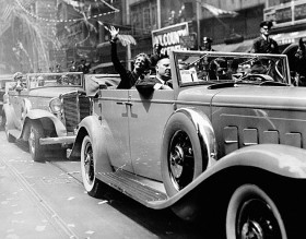 Parada w Nowym Yorku na cześć lotników z załogi Friendship.