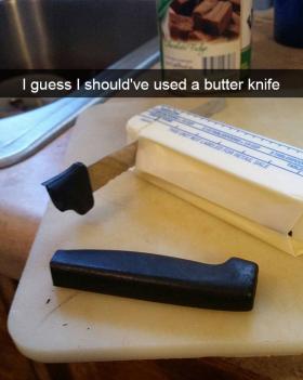 Zgaduję, że powinienem użyć lepszego noża.