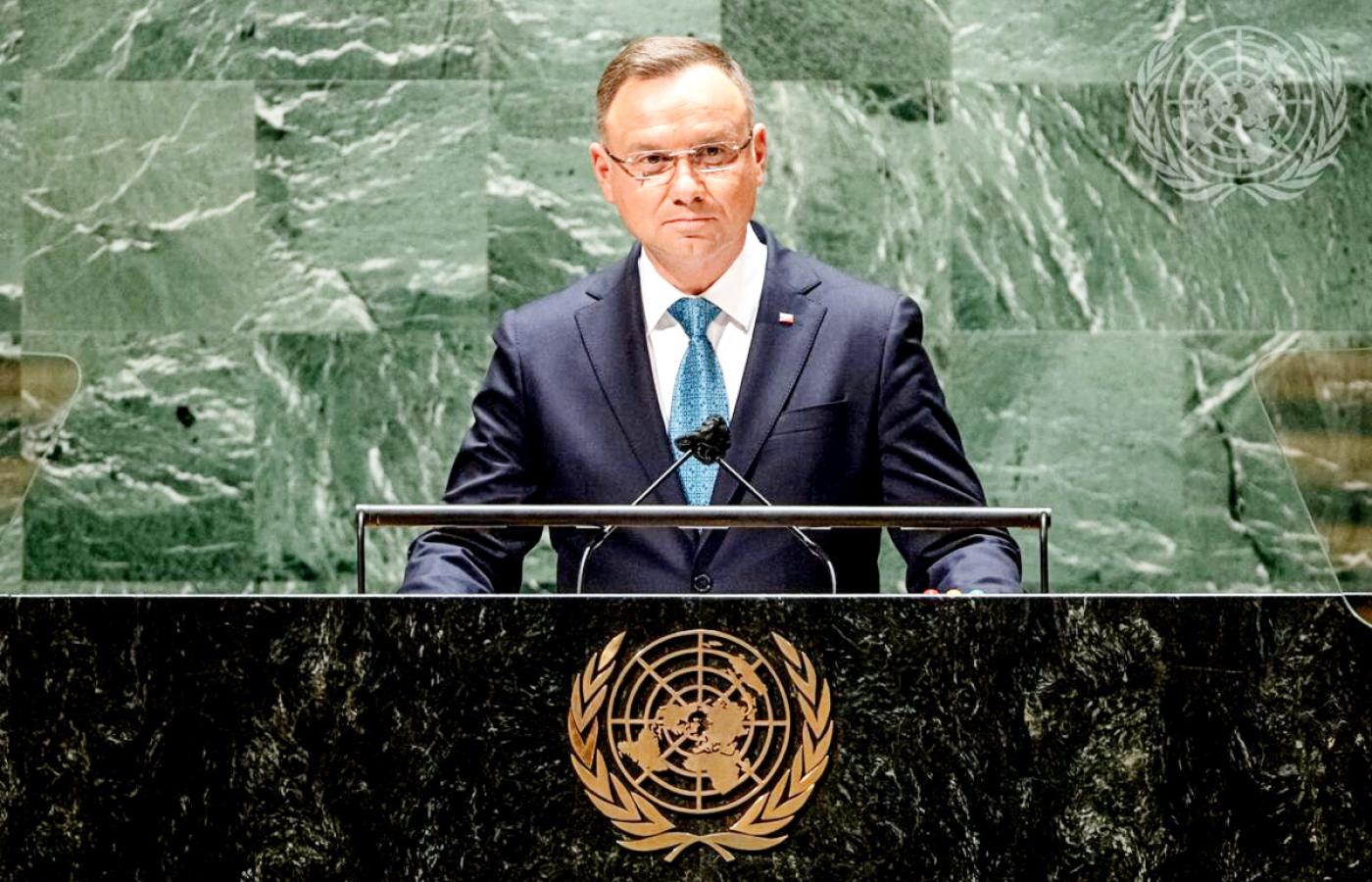 Andrzej Duda stanął na mównicy Zgromadzenia Ogólnego Narodów Zjednoczonych i wygłosił krótkie przemówienie.