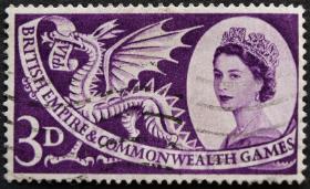 Znaczek wydany z okazji Igrzysk Imperium Brytyjskiego i Wspólnoty Brytyjskiej w 1958 r.