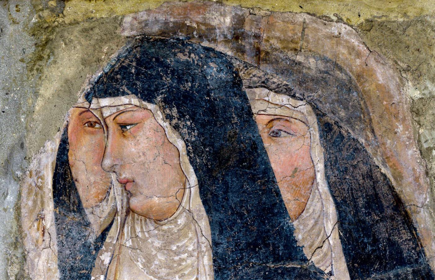 Cztery klaryski, fresk Ambrogio Lorenzettiego (ok. 1290- ok. 1348)