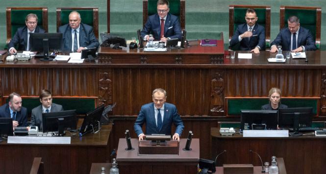 Donald Tusk wygłasza exposé, 12 grudnia 2023 r.