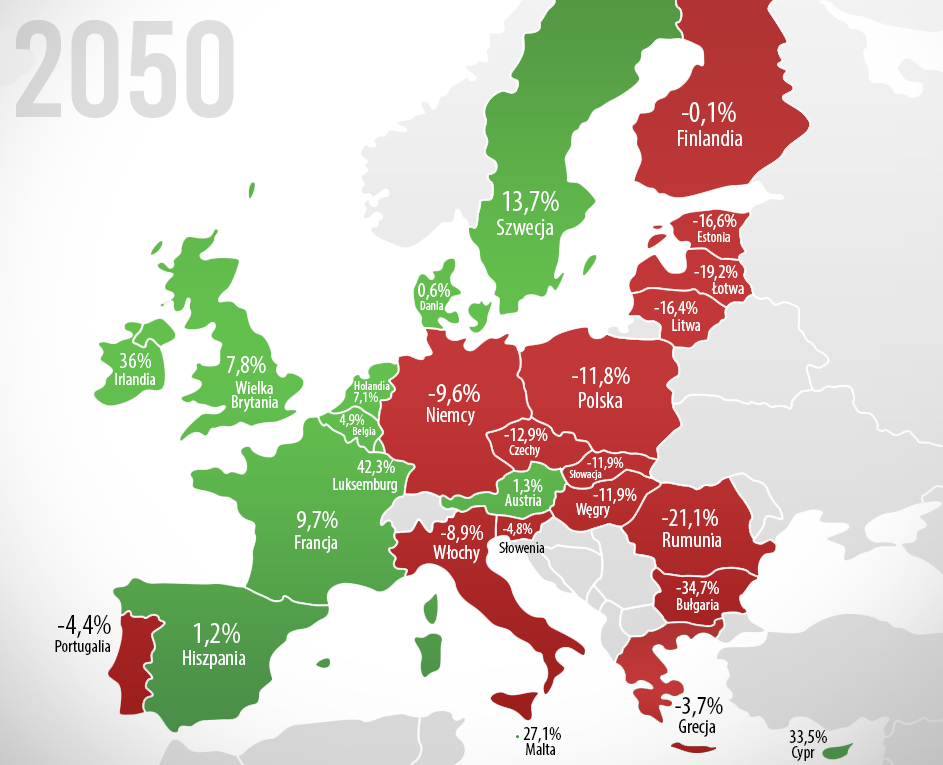 mapa swiata 2050 Europa się kurczy. Ile osób będzie mieszkać na kontynencie w 2050 