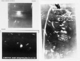 Czerwiec/lipiec 1958. Belfast, Maine. Mimo zakłóceń badacze USAF ostatecznie ustalili, że światło na powyższych zdjęciach jest, niestety, zupełnie przyrodzone i pochodzi od gwiazdy Arktur.