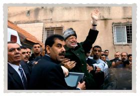 Jaser Arafat na Zachodnim Brzegu.