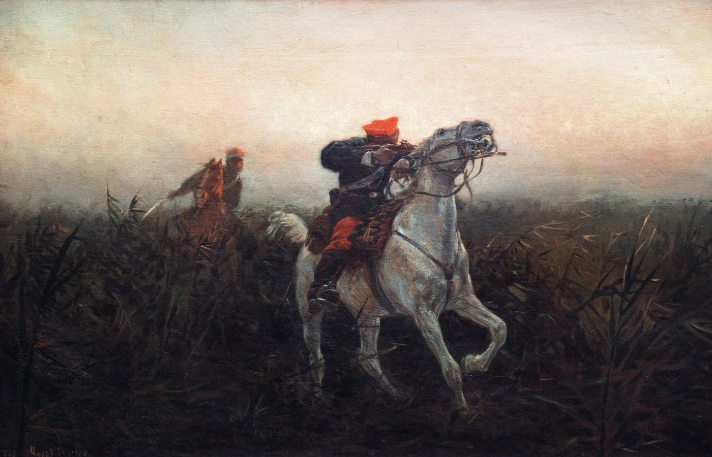 „Wypad powstańców 1863 r.”, obraz olejny Józefa Ryszkiewicza seniora z 1893 r.