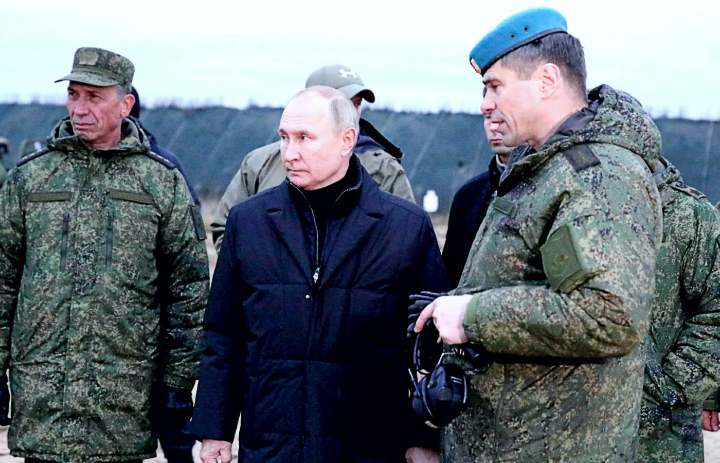 Władimir Putin na ćwiczeniach dla rekrutów w Riazaniu, 20 października 2022 r.