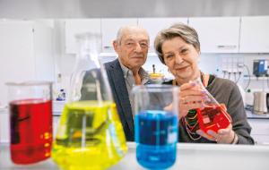 Dr Irena Eris i jej mąż Henryk Orfinger, właściciele słynnej firmy kosmetycznej.