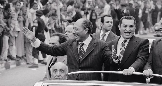 Prezydent Anwar Sadat i Hosni Mubarak, Ismaila, 1974 r.