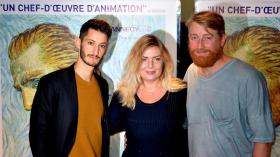 Od lewej: Pierre Niney, Dorota Kobiela i Hugh Welchman