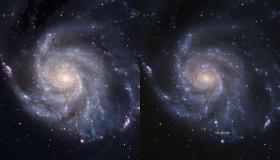 Supernowa SN2011fe. Odkryta 24 siepnia (Palomar Transistent Factory) w 11 godzin po wybuchu. Jeszcze nigdy badacze nieba nie mogli oglądać supernowej w tak wczesnej fazie istnienia. Nazwana 'supernową naszej generacji'. 21 mln lat świetlnych od nas.