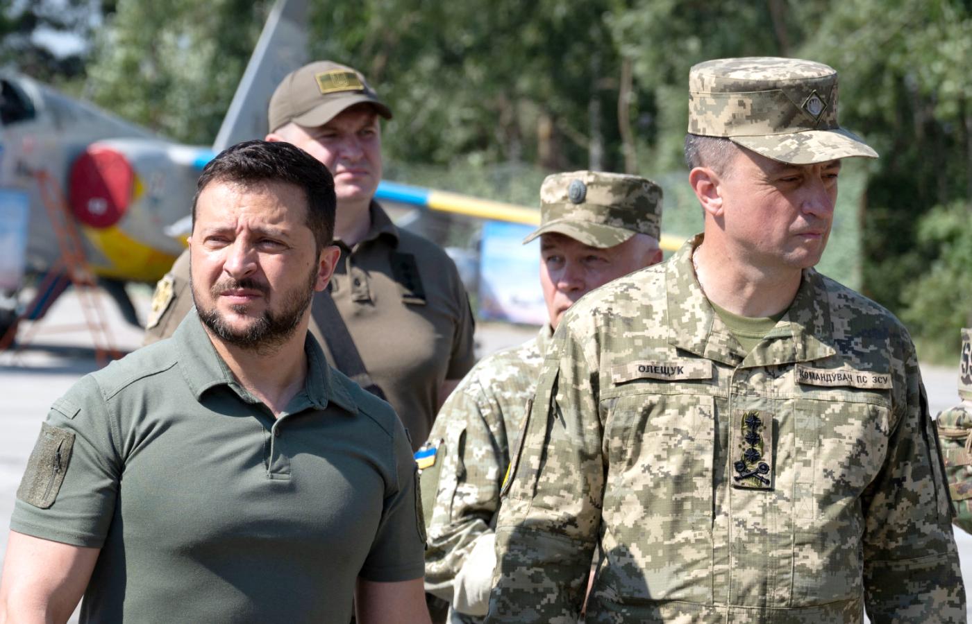 Wołodymyr Zełenski z siłami powietrznymi Ukrainy, 6 sierpnia 2023 r.