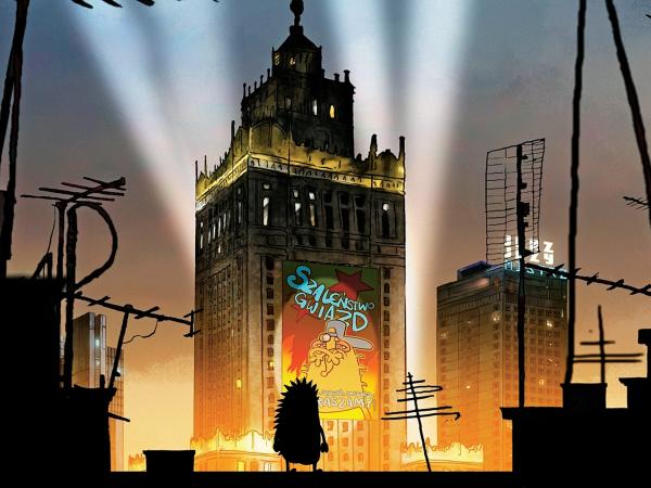 Jeż Jerzy w mroku warszawskiej nocy