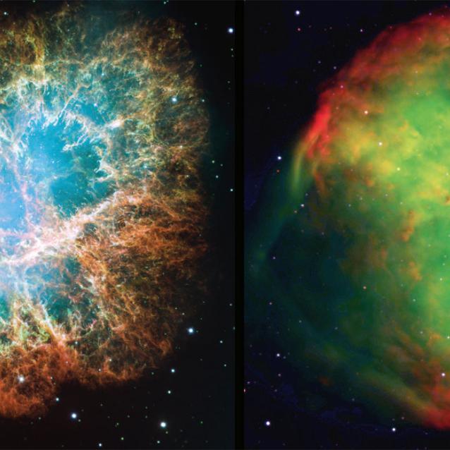 Wśród obiektów z katalogu Messiera odnajdziemy pozostałości po supernowej i liczne mgławice planetarne.
