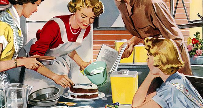 Ilustracje artykułu stanowią autentyczne reklamy prasowe z lat 50., publikowane w pismach dla kobiet