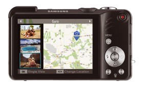 Dla turysty wytrawnego: aparat cyfrowy Samsung z wbudowanym GPS i przeglądarką map - zapamiętuje miejsca, gdzie zrobione było zdjęcie.