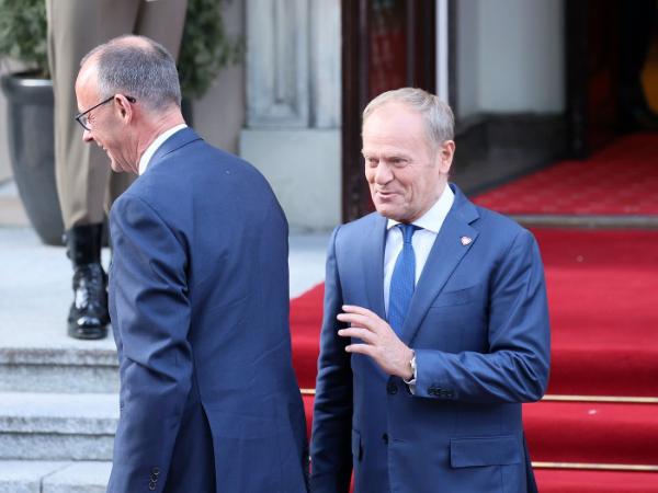 Kanclerz Niemiec Friedrich Merz i polski premier Donald Tusk