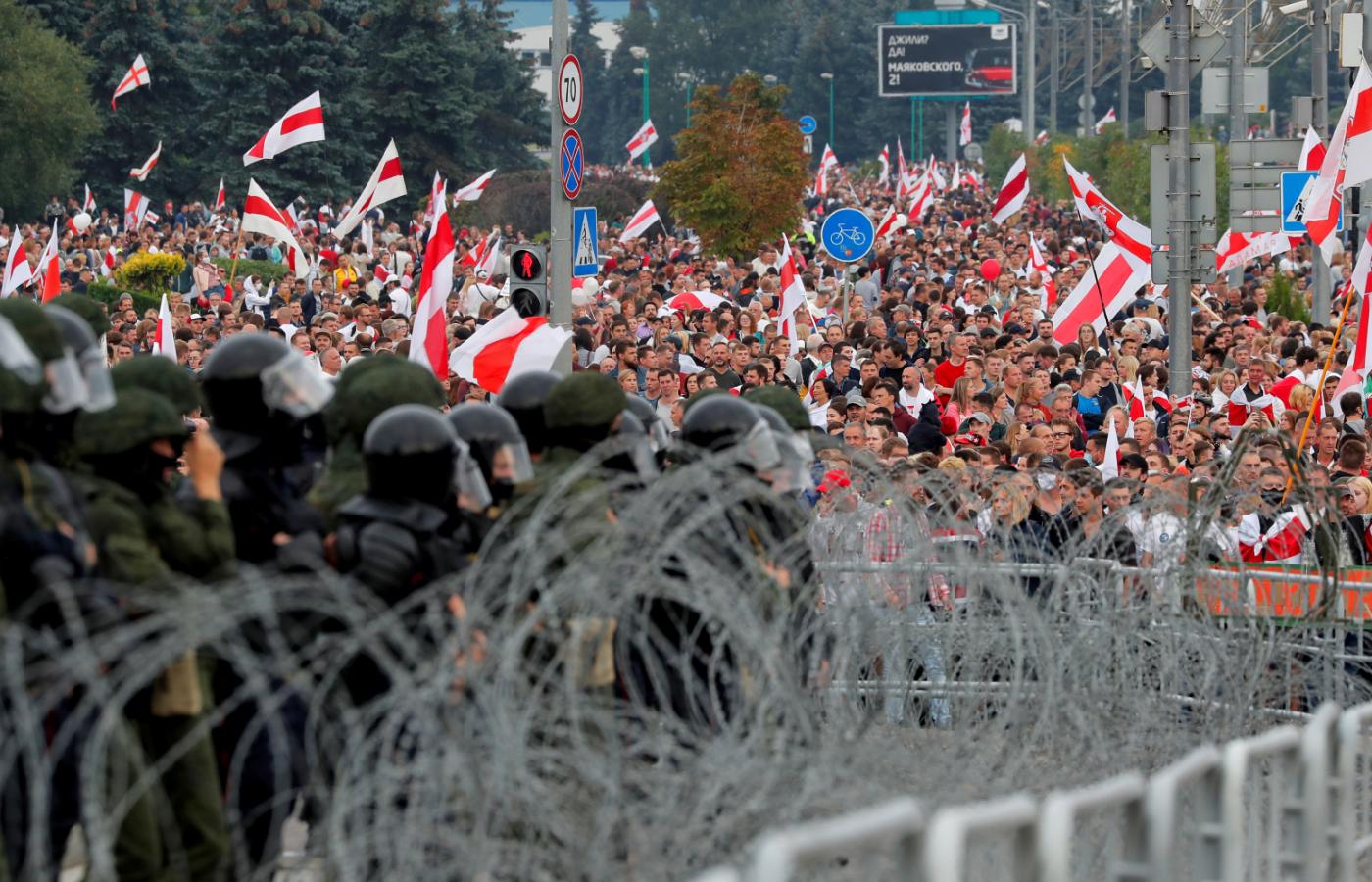 Białorusini wciąż protestują. Mińsk, 23 sierpnia 2020 r.