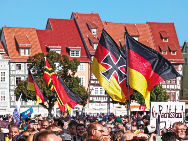 Wiec przedwyborczy AFD w Erfurcie