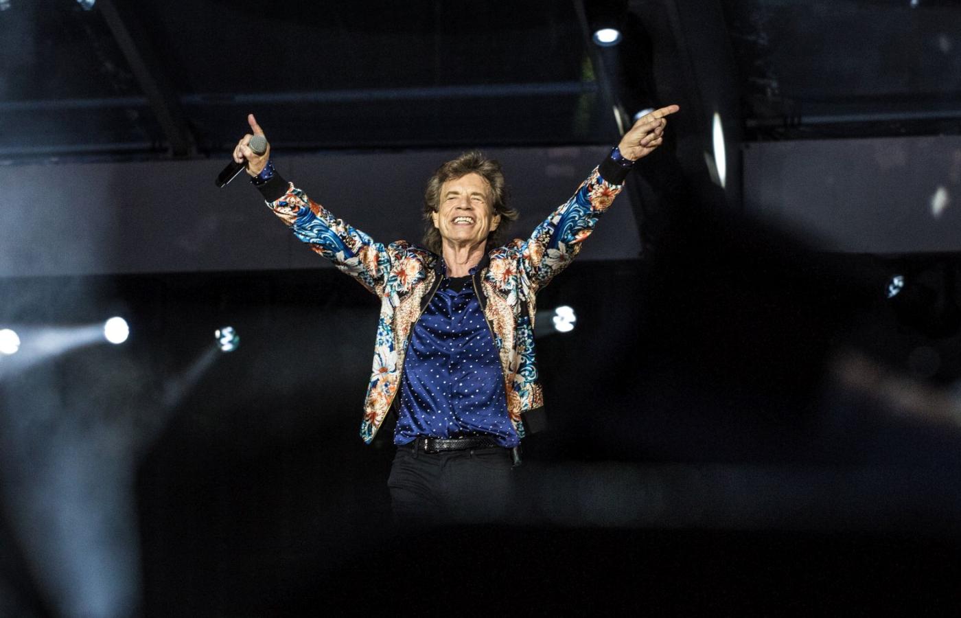 Mick Jagger na koncercie The Rolling Stones na Stadionie Narodowym w Warszawie (2018 r.)