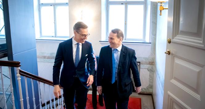 Alexander Stubb i Radosław Sikorski. Helsinki, marzec 2024 r.