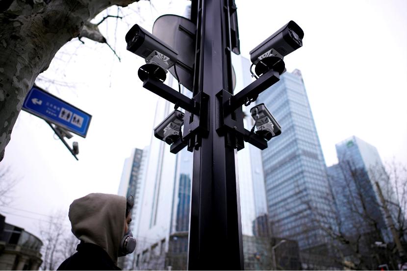 Kamery kontrolujące ruch w Szanghaju.