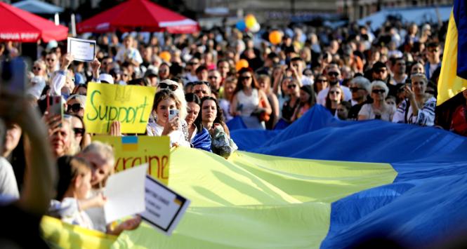 Dzień Niepodległości Ukrainy, pl. Zamkowy w Warszawie, 24 sierpnia 2024 r.