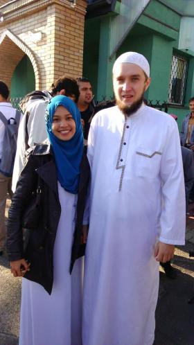 Łukasz Amin z żona Asmą