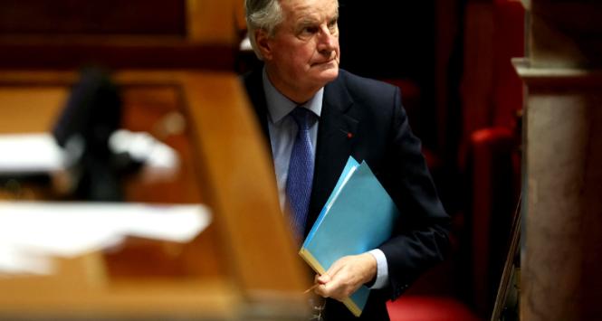 Michel Barnier we francuskim parlamencie, 4 grudnia 2024 r.