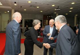 Prof. Cezary Szczylik, dr Irena Eris (członkowie Kapituły Obywatelskiej), Henryk Orfinger i prof. Jan Madey (członek Kapituły Profesorskiej)