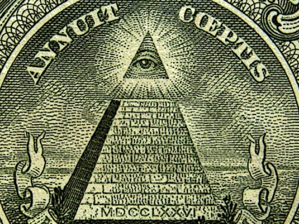 Oko opatrzności z amerykańskiej jednodolarówki