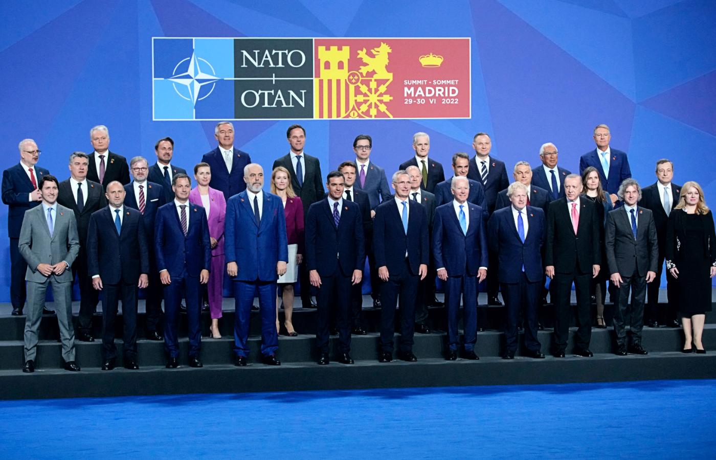 Szczyt NATO w Madrycie. Na zdjęciu przywódcy państw członków Sojuszu Północnoatlantyckiego. 29 czerwca 2022 r.
