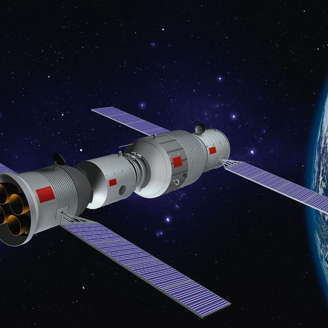 Jednomodułowa chińska stacja Tiangong-1 (tu z jednym ze statków Shenzhou) zakończyła misję w 2018 r.