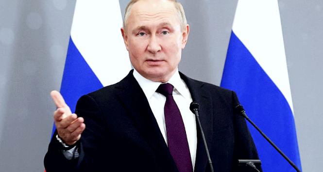 Władimir Putin na konferencji prasowej w Astanie 14 października 2022 r.