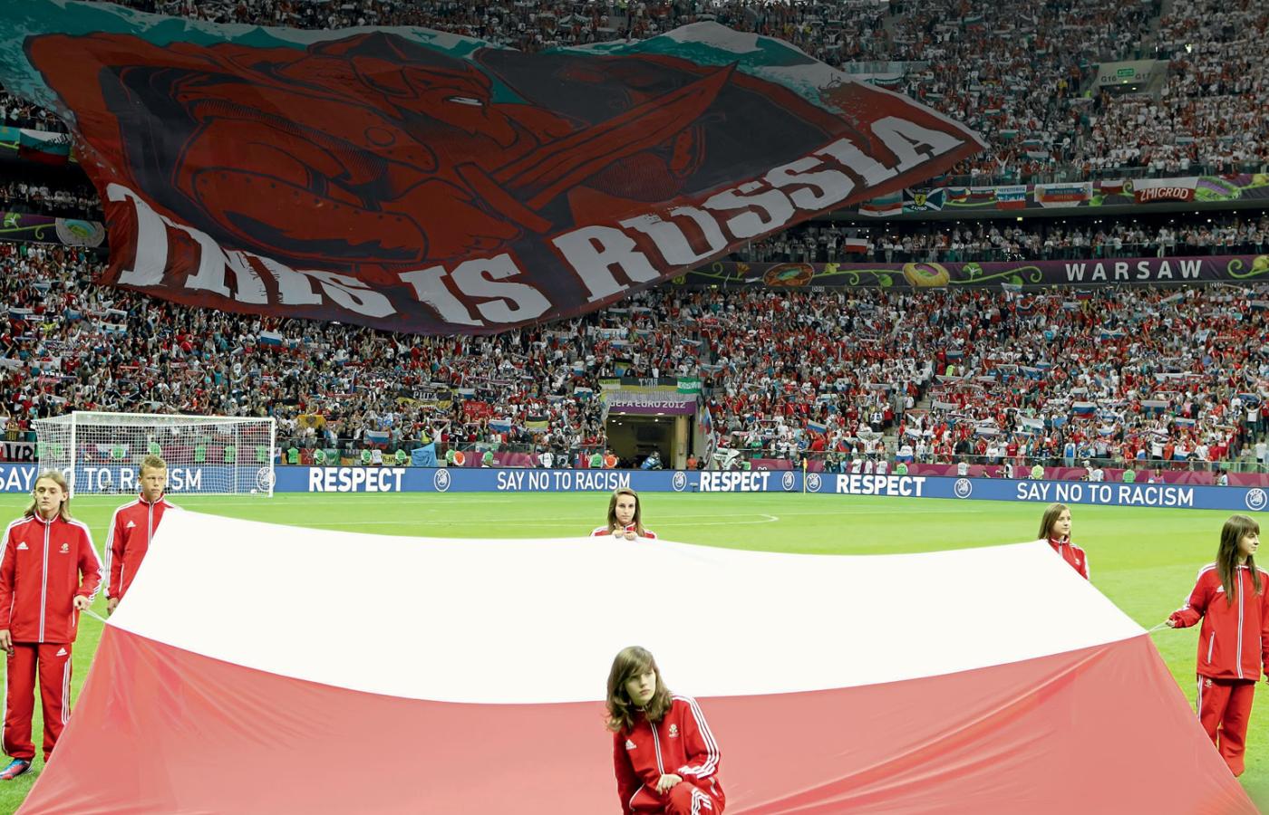 Oprawa meczu Polska-Rosja (Euro 2012), Stadion Narodowy w Warszawie, 12 czerwca 2012 r.