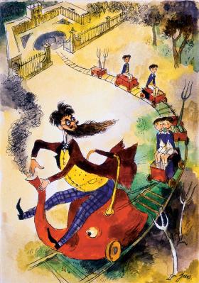 Tak Jan Marcin Szancer wyobrażał sobie Pana Kleksa Jana Brzechwy.