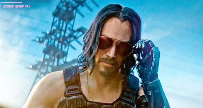 Keanu Reeves, kadr z gry „Cyberpunk 2077”