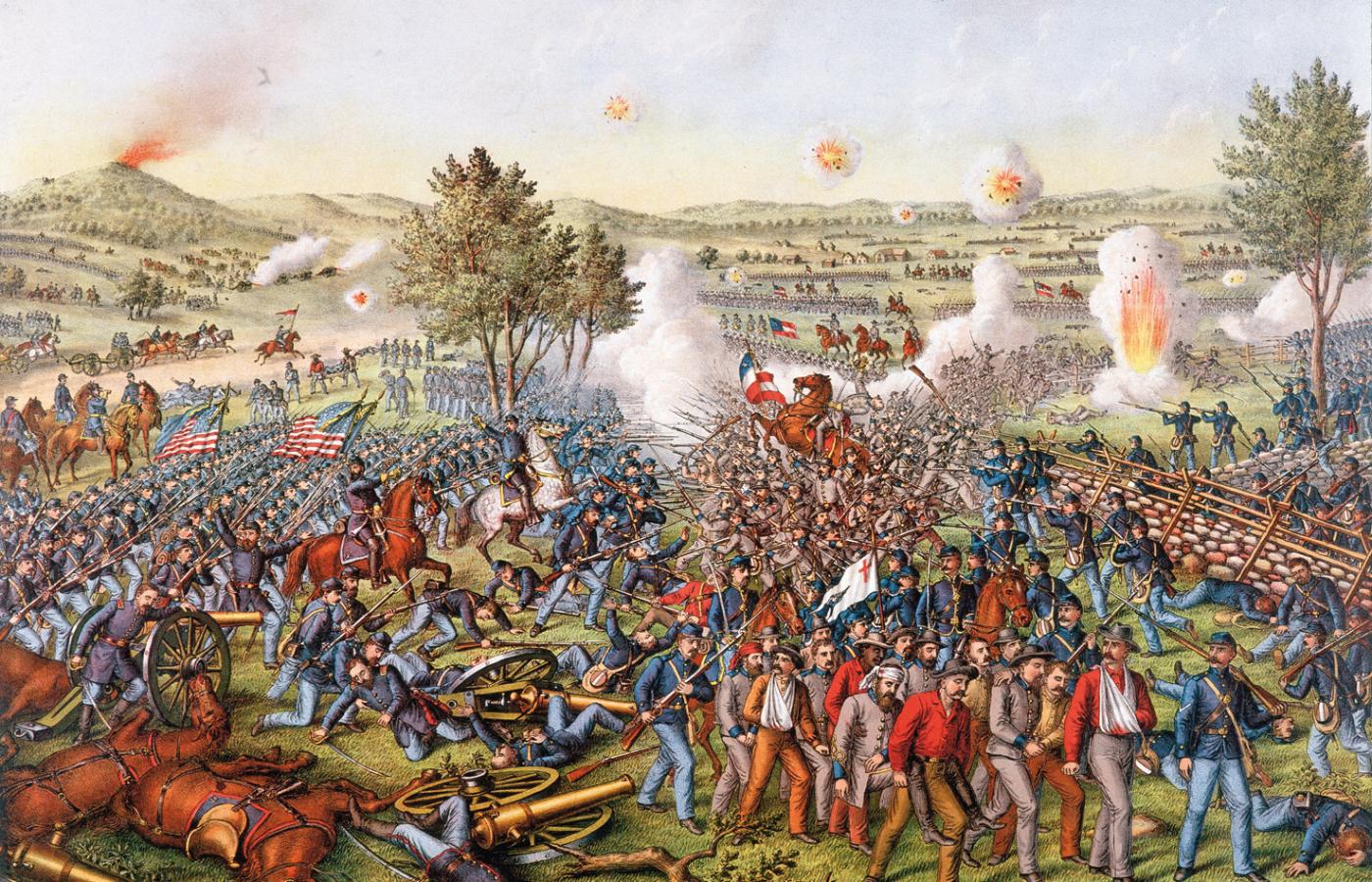 W bitwie pod Gettysburgiem zginęło 50 tys. żołnierzy.
