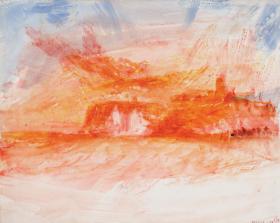 „Rozżarzony zachód słońca nieopodal lądu”, 1841–45 r.