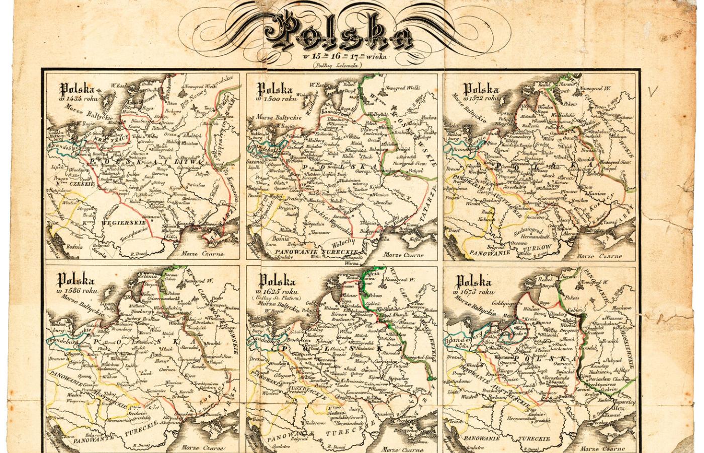 Historyczne mapy Polski z prac Joachima Lelewela.