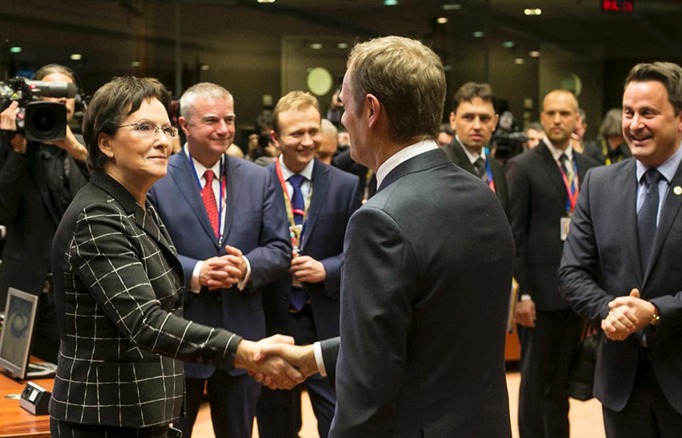 Premier Ewa Kopacz podczas pierwszego unijnego szczytu, przygotowanego przez Donalda Tuska