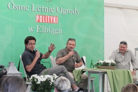 Panel kulturalny i jego uczestnicy (od lewej): Bartek Chaciński, Mariusz Czubaj i Mirosław Pęczak. Rozmowa na temat: „Subkultury młodzieżowe – co było, co jest”