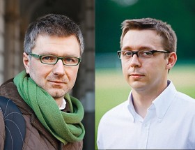 Jarosław Makowski (po lewej), teolog, filozof i publicysta, oraz Artur Madaliński, krytyk literacki, literaturoznawca i publicysta.