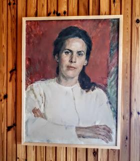 Portret Ingrid von Rosen, piątej żony. Bergman umieścił go w pokoju medytacyjnym.