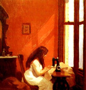 Ale - bądźmy humanitarni i ubierzmy niewiastę. Być może na pomoc przyjdzie jej 'Dziewczyna przy maszynie do szycia'