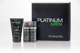 Dr Irena Eris, Platinum Men. Poręczny zestaw kosmetyków dla aktywnych mężczyzn. Panowie znajdą w nim krem nawilżający do twarzy i pod oczy (50 ml), balsam po goleniu łagodzący podrażnienia (50 ml) oraz żel do mycia ciała i włosów (125 ml). Cena: 115 zł.