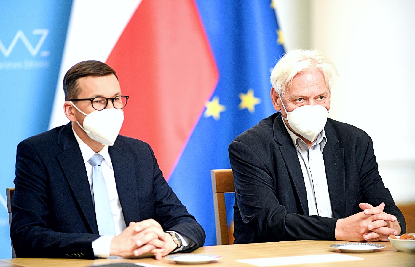 Premier Mateusz Morawiecki i Andrzej Horban, szef Rady Medycznej ds. Covid-19