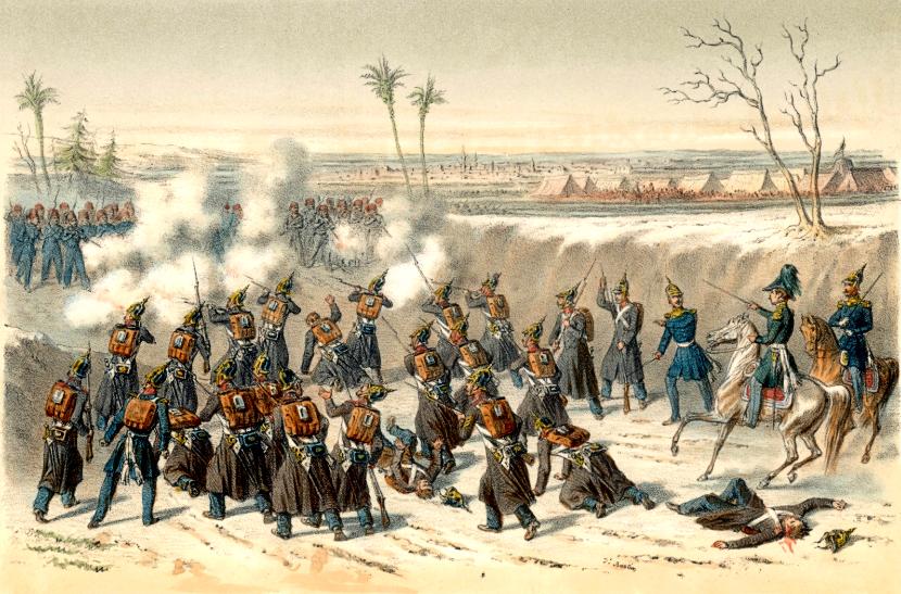 Francuzi odpierają atak Rosjan pod Kalafatem w 1854 r.